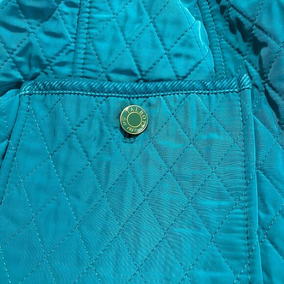 Talbots Quilted Vest Women's Size Large Button-Up Teal Pockets - Picture 8 of 8
